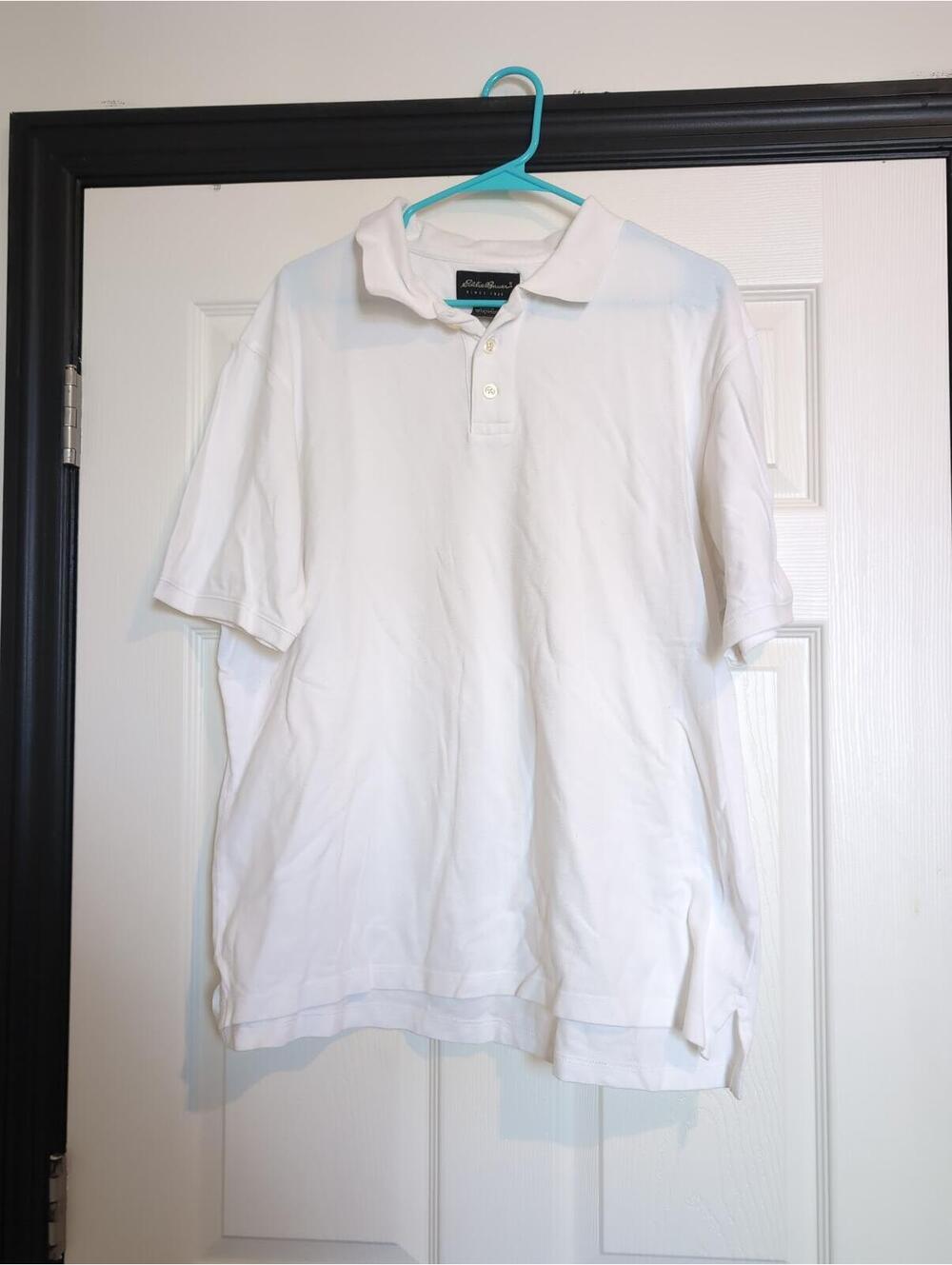 Large cotton Eddie Bauer white polo